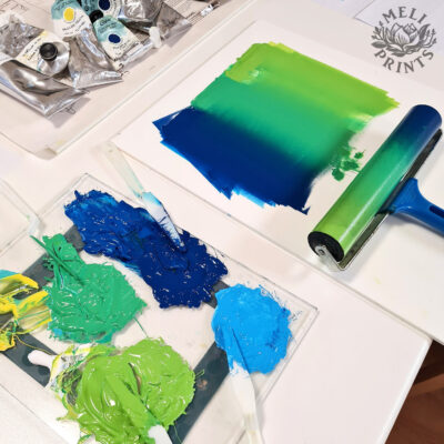 Mixing the colours for printmaking Mixing the colours for printmaking